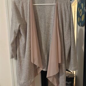 Brixton Ivy XL Women's Gray and Pink Open Front Cardigan